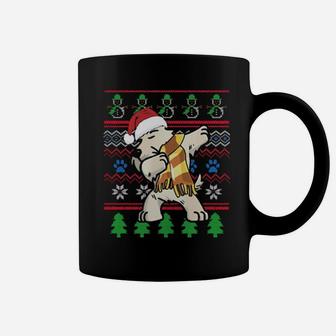 Scottish Terrier Dabbing Ugly Sweater Style Xmas Coffee Mug - Monsterry CA