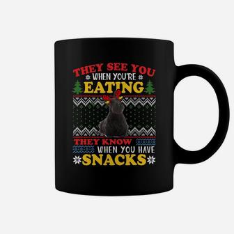 Scottish Terrier Ugly Christmas They See You're Eating Xmas Sweatshirt Coffee Mug | Crazezy DE