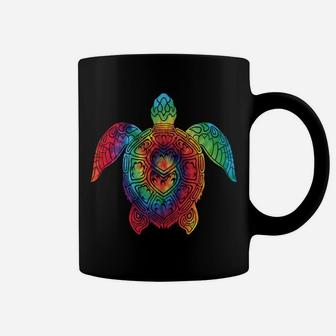 Sea Turtle Ocean Tie Dye Rainbow Hippie Costume Hippy Gift Coffee Mug | Crazezy