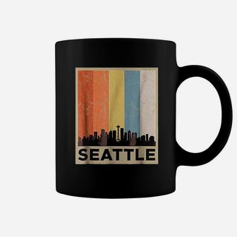 Seattle City Skyline Retro Vintage Coffee Mug | Crazezy