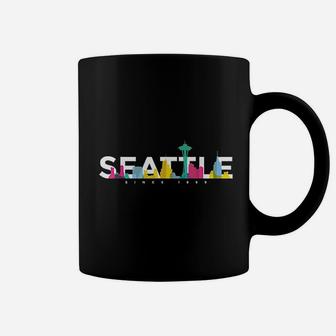 Seattle Skyline Retro Vintage Washington Coffee Mug | Crazezy