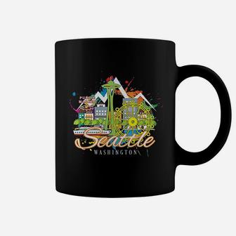 Seattle Washington Wa Space Needle Harbor Skyline Souvenir Coffee Mug - Thegiftio UK