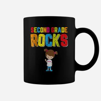 Second Grade Rocks Back To School Shirt Student Teacher Girl Coffee Mug | Crazezy