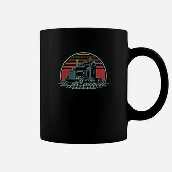 Semi Trailer Truck Driver Retro 80S Style Coffee Mug | Crazezy