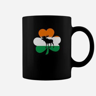 Shamrock Ireland Irish Flag Moose St Patricks Day Coffee Mug - Monsterry AU