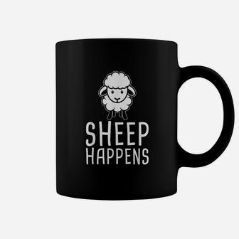 Sheep Happens Funny Farmer Sheep Lover Design Coffee Mug | Crazezy