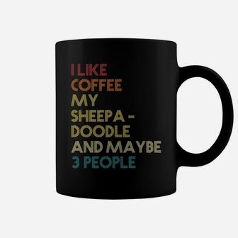 Sheepadoodle Dog Owner Coffee Lover Quote Vintage Retro Coffee Mug | Crazezy