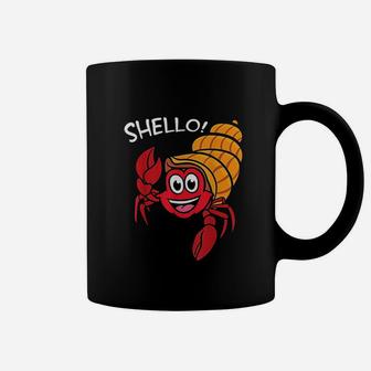 Shello Hermit Crab Sea Shell Hello Pun Animal Shellfish Coffee Mug | Crazezy