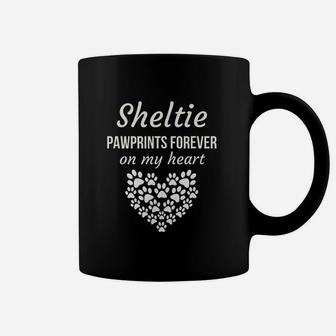 Sheltie Pawprints Forever On My Heart Coffee Mug | Crazezy