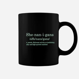 Shenanigans Definition Funny Saint Patricks Day St Patty Shamrock Coffee Mug