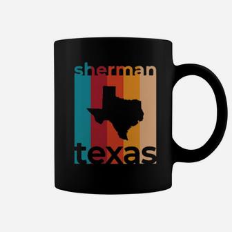Sherman Texas Souvenirs Retro Coffee Mug - Monsterry