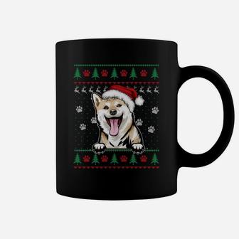 Shiba Inu Christmas Ugly Sweater Funny Dog Lover Xmas Gift Sweatshirt Coffee Mug | Crazezy
