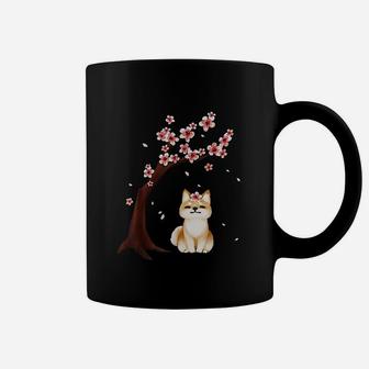 Shiba Inu Dog Japanese Cherry Blossom Sakura Flower Coffee Mug | Crazezy UK