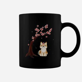 Shiba Inu Dog Japanese Cherry Blossom Sakura Flower Coffee Mug | Crazezy CA