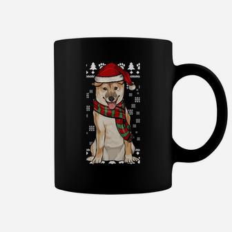 Shiba Inu Dog Santa Hat Xmas Ugly Christmas Sweatshirt Coffee Mug | Crazezy UK