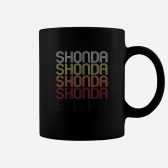 Shonda Retro Wordmark Pattern Vintage Style Coffee Mug | Crazezy