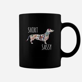 Short & Sassy Cute Flower Dachshund Tee Weiner Dog Coffee Mug | Crazezy AU