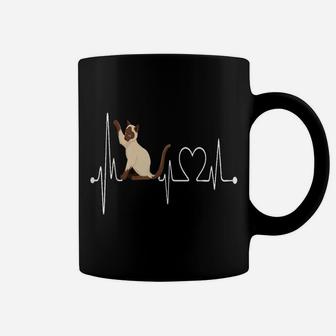 Siamese Cat Heartbeat Ekg Funny Cat & Kitten Lovers Gift Coffee Mug | Crazezy