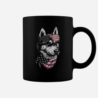 Siberian Husky 4Th Of July America Usa Flag Patriotic Coffee Mug - Monsterry DE