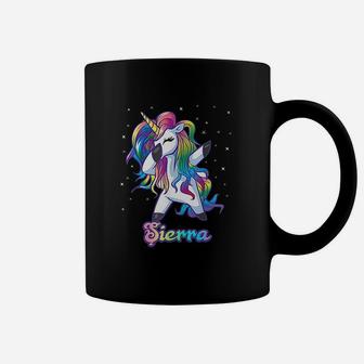 Sierra Name Personalized Custom Rainbow Unicorn Dabbing Coffee Mug - Thegiftio UK