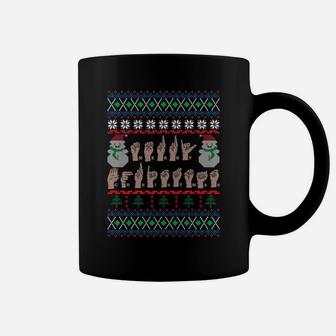 Sign Language Ugly Christmas Deaf Happy Holiday Xmas Gift Coffee Mug | Crazezy