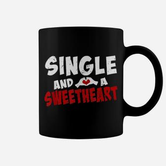 Single And A Sweet Heart Valentines Proud Single Coffee Mug - Monsterry DE