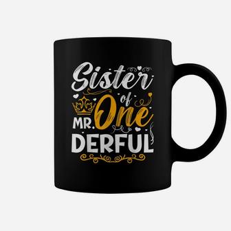 Sister Of Mr One Derful Party Matching Family 1St Birthday Coffee Mug | Crazezy