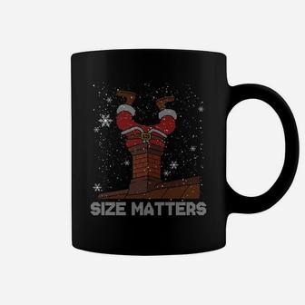 Size Matters Fat Santa Claus Chimney Ugly Christmas Sweater Coffee Mug | Crazezy