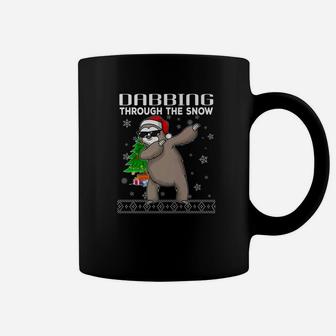 Sloth Dabbing Through The Snow Sloth Santa Coffee Mug - Thegiftio UK