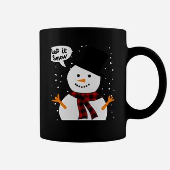 Snow Snowman Buffalo Plaid Xmas Scarf Christmas Sweatshirt Coffee Mug | Crazezy UK