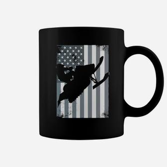Snowmobile American Flag Snocross Usa Ride Sled Distressed Coffee Mug - Monsterry AU
