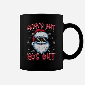 Snow's Out Ho's Out Black African American Santa Claus Coffee Mug | Crazezy