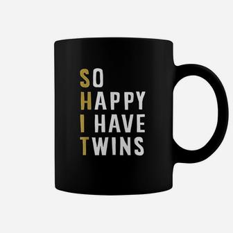 So Happy I Have Twins Funny Parent Mom Dad Saying Coffee Mug | Crazezy CA