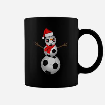 Soccer Snowman Christmas Santa Hat Scarf Matching Pajama Coffee Mug | Crazezy