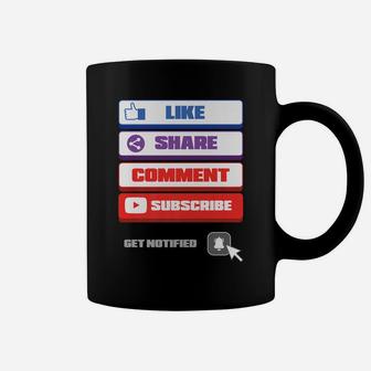 Social Media Like Share Comment Subscribe Vlogger Coffee Mug | Crazezy DE