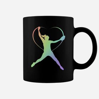 Soft Rainbow Softball Gift Idea For Teen Girl Pitcher Coach Coffee Mug | Crazezy AU