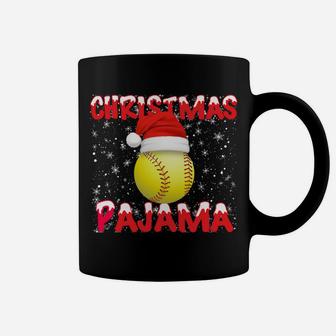 Softball Christmas Gifts Ball Santa Hat Funny Xmas Pajamas Sweatshirt Coffee Mug | Crazezy DE