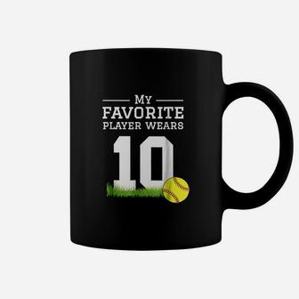 Softball Number 10 Fan Mom Dad Grandma Sister Coffee Mug | Crazezy CA
