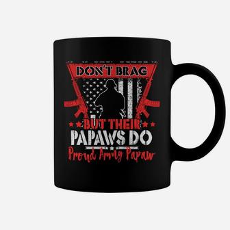 Soldiers Don't Brag - Proud Army Papaw Military Grandfather Coffee Mug | Crazezy