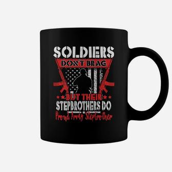 Soldiers Don't Brag - Proud Army Stepbrother Military Gifts Coffee Mug | Crazezy