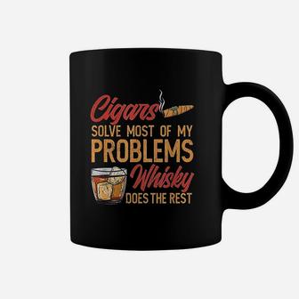 Solves Most Of My Problems And Whisky Helps Coffee Mug | Crazezy UK
