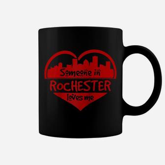 Someone In Rochester Loves Me Rochester Ny Skyline Heart Raglan Baseball Tee Coffee Mug | Crazezy