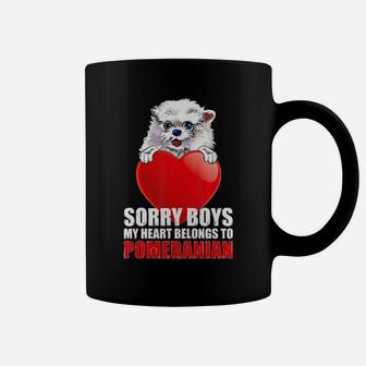 Sorry Boys My Heart Belong To Pomeranian Valentines Coffee Mug - Monsterry DE