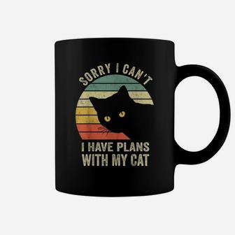 Sorry I Can't I Have Plans With My Cat Women Girl Coffee Mug | Crazezy CA