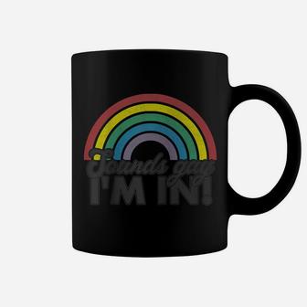 Sounds Gay I'm In Rainbow 70'S 80'S Style Retro Gay Pride Raglan Baseball Tee Coffee Mug | Crazezy