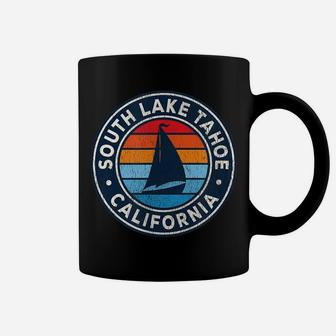 South Lake Tahoe California Ca Vintage Sailboat Retro 70S Coffee Mug | Crazezy