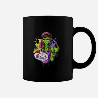 Space Alien Hippie Painter Art Coffee Mug | Crazezy DE