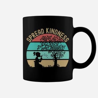 Spread Kindness Dandelions Girl Under Tree Retro Sunset Coffee Mug | Crazezy