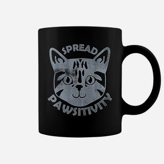 Spread Pawsitivity Cat Face Cute Inspirational Quote Gift Coffee Mug | Crazezy CA
