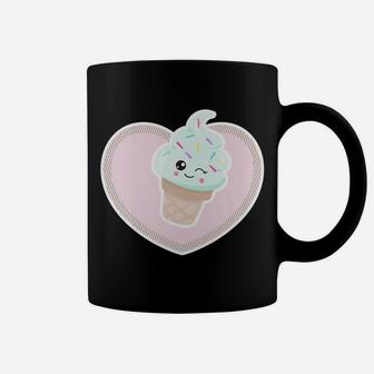 Sprinkled Ice Cream Cone With Pink Heart Frame Coffee Mug | Crazezy